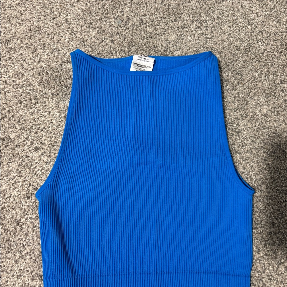 Cotton On Ribbed Blue Tank Top